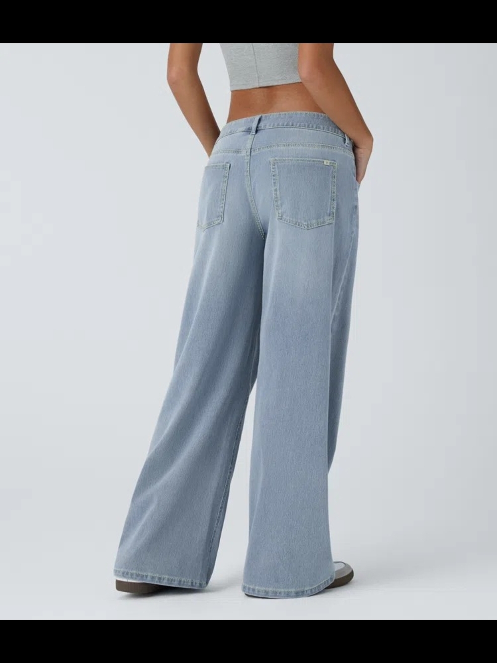 NWOT Halara Flex™ Asymmetric Low Rise Baggy Wide Leg Denim - Picture 5 of 6